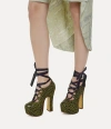 Vivienne Westwood Elevated Ghillie Platform Leather Black / Yellow 8-41 Women In Black / Yellow