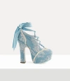 Vivienne Westwood Elevated Ghillie Platform Cotton Blue Coral 4-37 Women In Blue Coral