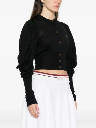 Vivienne Westwood Bea Cotton And Cashmere Cardigan In Black