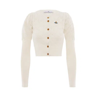 Pre-owned Vivienne Westwood Ella Cardigan 'cream' | Women's Size M In White