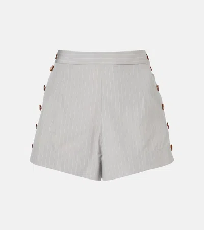 Vivienne Westwood Elle Pinstripe Cotton Shorts In Gray