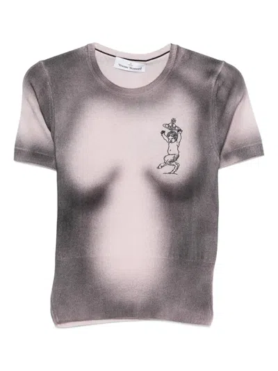 Vivienne Westwood Degrade Effect Knit Top Graphic Detail In Multi