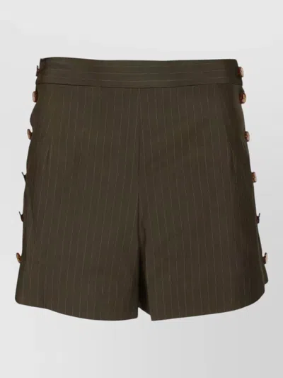 Vivienne Westwood Elle Shorts Button Detail Pinstripe Pattern In Green