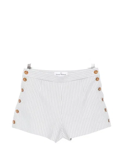Vivienne Westwood Elle Stripe-print Shorts In Gray