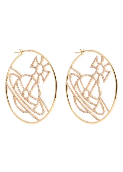 Vivienne Westwood Eloisa Orb-embellished Hoop Earrings In Gold