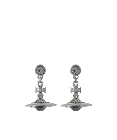 Vivienne Westwood Embellished Earrings In Gray