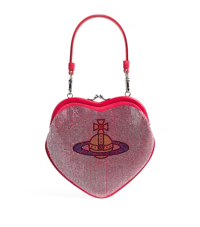Vivienne Westwood Embellished Leather Belle Heart Frame Purse In Pink