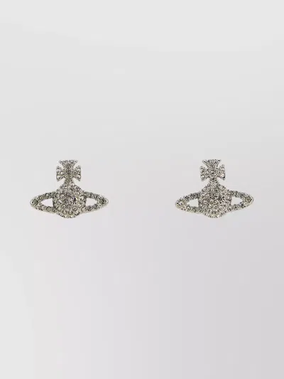 Vivienne Westwood Embellished Metal Grace Earrings In Metallic