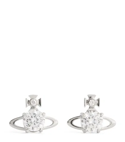 Vivienne Westwood Embellished Reina Stud Earrings In Metallic