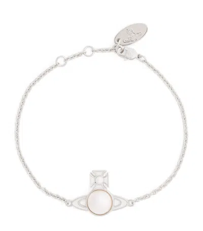 Vivienne Westwood Embellished Tillya Bracelet In Silver