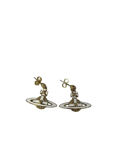 Vivienne Westwood Emblem Carved Earrings In Green