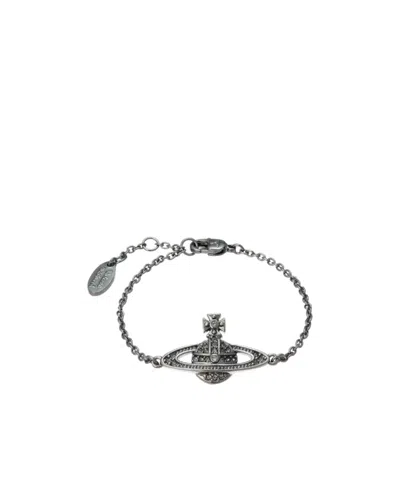 Vivienne Westwood Embossed Bracelet In Gray