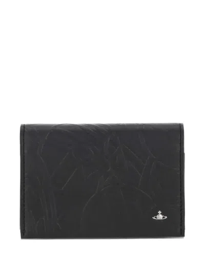 Vivienne Westwood Embossed-design Logo Wallet In Black