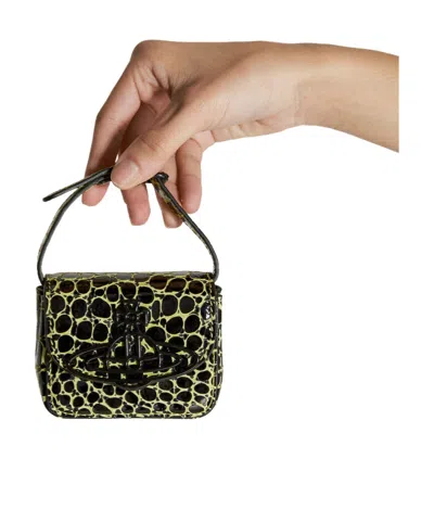 Vivienne Westwood Embossed Leather Mini Bag In Black
