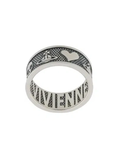Vivienne Westwood Embossed Logo Ring In Multi