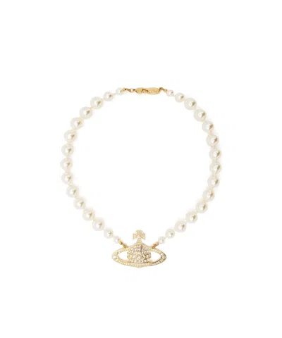 Vivienne Westwood Embossed Necklace In White