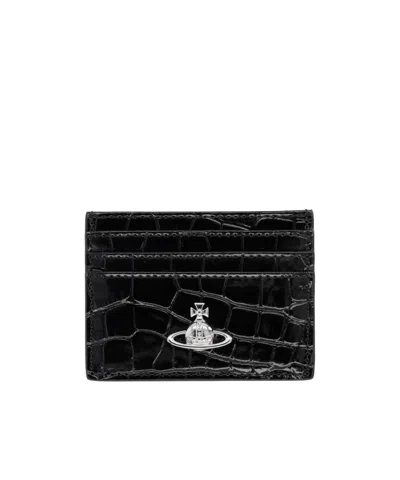 Vivienne Westwood Embossed Orb Card Wallet In White