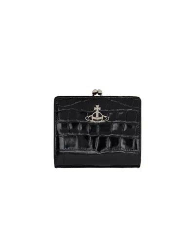 Vivienne Westwood Embossed Wallet In Black