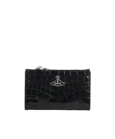 Vivienne Westwood Embossed Wallet In Black