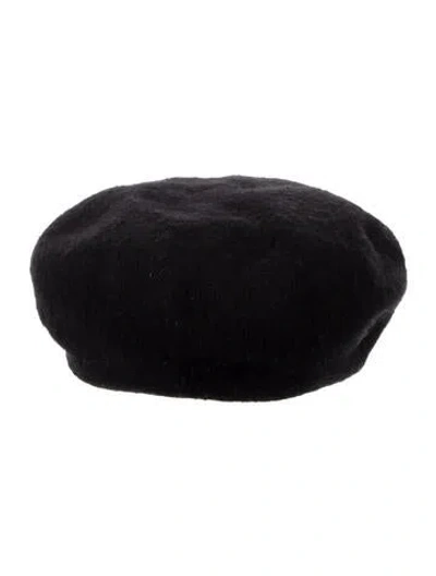 Pre-owned Vivienne Westwood Embroidered Beret Hat In Black