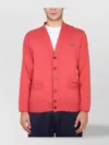 Vivienne Westwood Cardigan With Orb Embroidery In Red