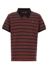 Vivienne Westwood Multicolor Polo Shirt With Orb Decoration On The Chest And All-over Stripes Motif In Cotton Man In Multi