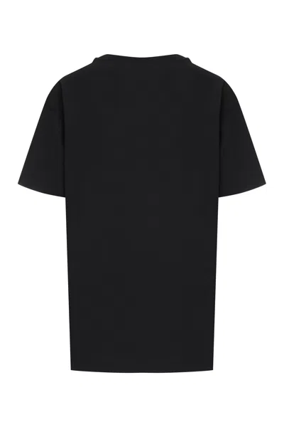 Vivienne Westwood Embroidered Crew-neck Cotton T-shirt In Black