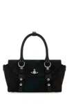 Vivienne Westwood Embroidered Fabric Mini Bettina Handbag In Black