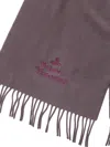 Vivienne Westwood Embroidered Fringed Scarf In Brown