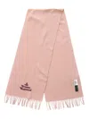 Vivienne Westwood Embroidered Fringed Scarf In Pink