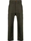 Vivienne Westwood Embroidered Heart-motif Cropped Trousers In Green