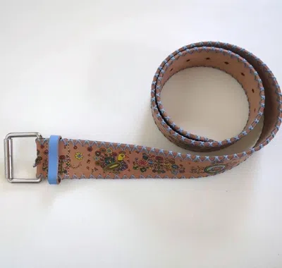 Pre-owned Vivienne Westwood Embroidered Leather Belt - Dmc In Multi