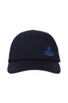 Vivienne Westwood Embroidered-logo Cotton Cap In Black