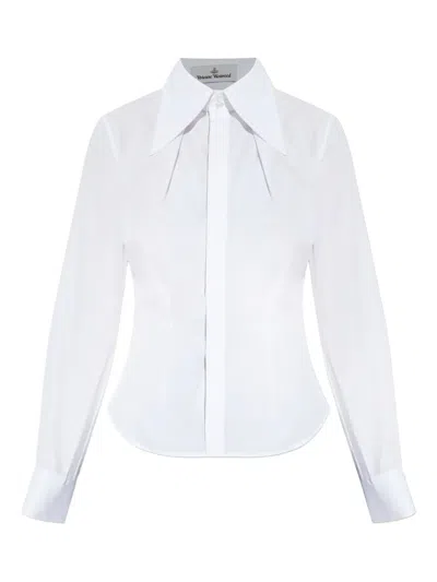 Vivienne Westwood Embroidered-logo Cotton Shirt In White