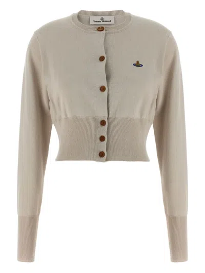 VIVIENNE WESTWOOD EMBROIDERED-LOGO CROP-LENGTH CARDIGAN