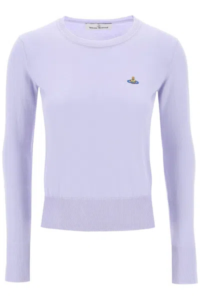 Vivienne Westwood Orb-embroidered Cotton Jumper In Viola