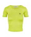 Vivienne Westwood Embroidered-orb Knit Top In Yellow