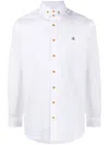 Vivienne Westwood Shirt With Subtle Orb Embroidery And Tailored Fit In Weiss