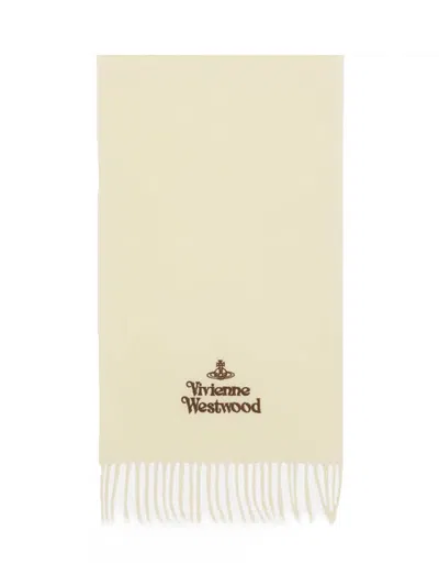 Vivienne Westwood Embroidered Scarf In Neutral