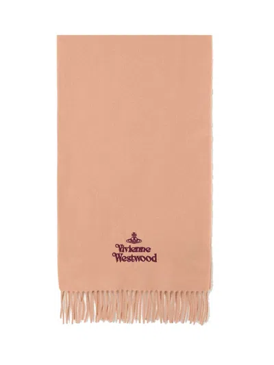Vivienne Westwood Embroidered Scarf In Pink