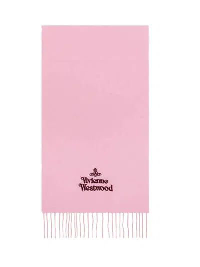 Vivienne Westwood Embroidered Scarf In Pink