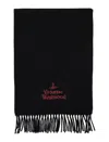 Vivienne Westwood Embroidered Scarf In Black