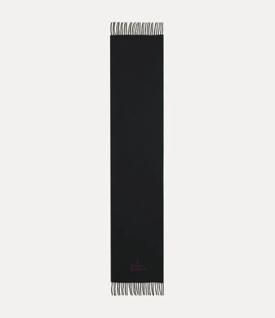 Vivienne Westwood Embroidered Scarf Black Embroidered Logo Unisex
