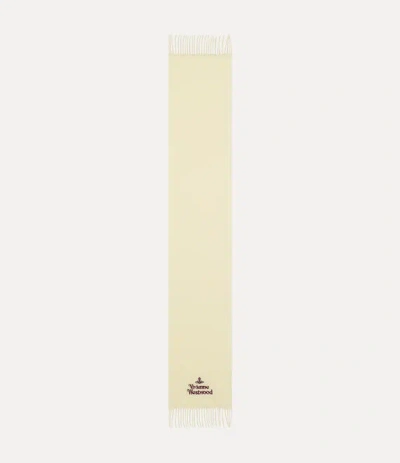 Vivienne Westwood Embroidered Scarf White Embroidered Logo Unisex