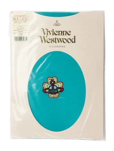 Pre-owned Vivienne Westwood Embroidered Tights In Blue