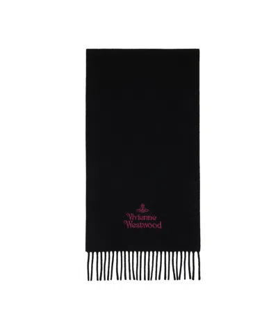 Vivienne Westwood Embroidery Scarf In Black