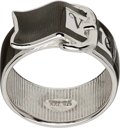 Vivienne Westwood Enamel Belt Ring In Metallic