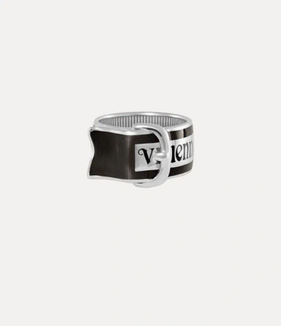 Vivienne Westwood Enamel Belt Ring Silver Unisex