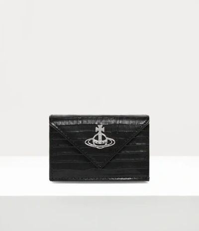 Vivienne Westwood Envelope Billfold Mini Croc-embossed Black One Size Women