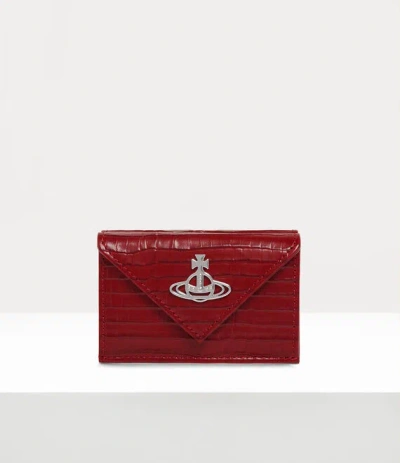 Vivienne Westwood Envelope Billfold Mini Croc-embossed Red One Size Women